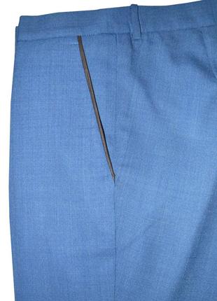 Ультралёгкие летние брюки с отделкой из телячьей  кожи, р.506 фото