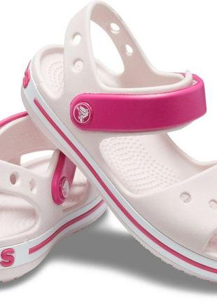 Kids' bayaband sandal crocs pink (дитячі рожеві сандалі. крокси для дівчаток)