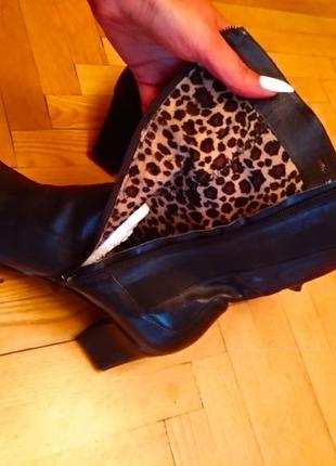 Стильные кожаные ботинки сапожки невысокий каблук, размер 424 фото