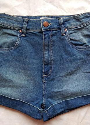 Класні шорти джинсові, висока посадка2 фото