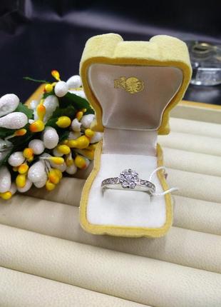 Серебряный кольца цветок ромашка с фианитом 925 последний размер 18,5 скидка6 фото