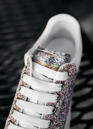 Шикарні жіночі кросівки mcqueen «glitter-leather» накладений платіж10 фото