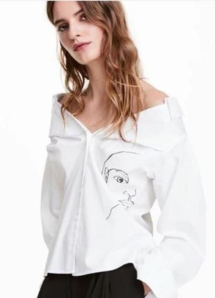 Сорочка бавовняна зі спущеними плечима h&m p.36