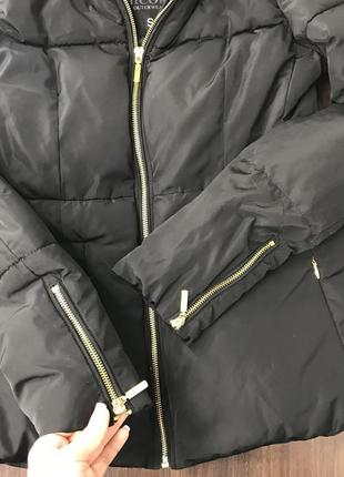 🧥отпадная демисезонная чёрная куртка дутик/ пуховик с объёмным воротником🧥3 фото