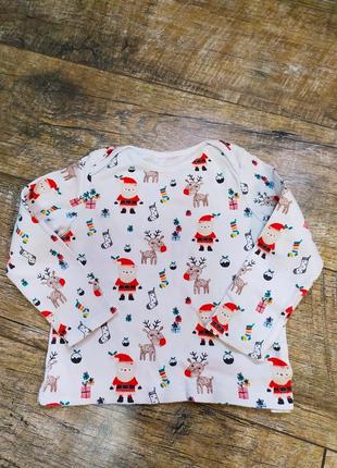 Кофта, реглан новогодний, f&f, р. 12-18мес., 80-86