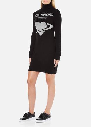 Love moschino polo neck heart jumper dress вовняне плаття kwh030832