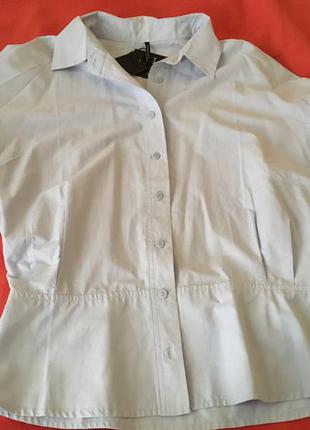 Офисная блуза голубая