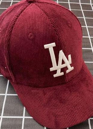 Вельветова бейсболка кепка mlb los angeles la