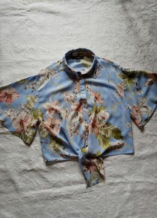 Блуза з віскози в квітковий принт1 фото