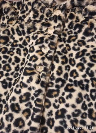 Меховушка шубка для дівчинки куртка шуба лео леопардова3 фото