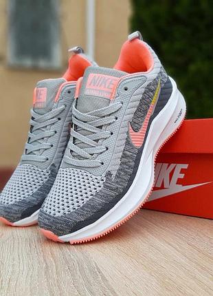 Женские кроссовки nike flyknit lunar 3 серые с розовым / жіночі кросівки найк ✅2 фото