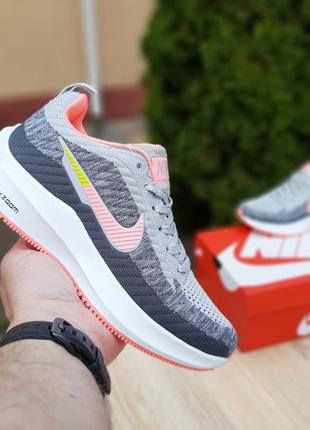 Женские кроссовки nike flyknit lunar 3 серые с розовым / жіночі кросівки найк ✅3 фото