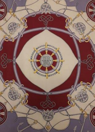 Шелковый платок с якорями,италия.2 фото