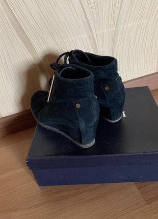 Синие замшевые ботинки. размер 36. внутри кожа4 фото