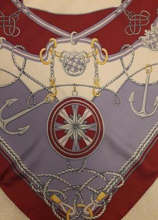 Шелковый платок с якорями,италия.4 фото