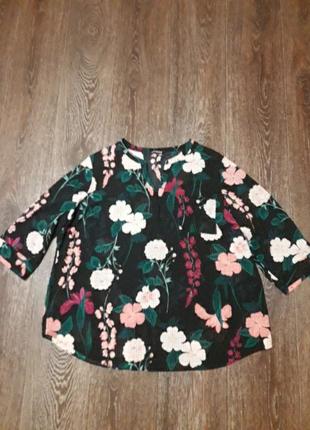 Debenhams р.22 нарядная красивая блуза  в цветах7 фото