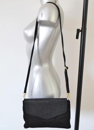 Etam замшевшая сумка кроссбоди с отделкой «питон»1 фото