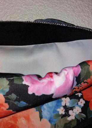 Летняя юбка плотный стрейч на запах, цветочный принт atmosphere4 фото
