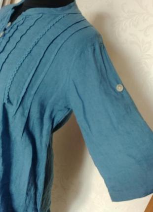 Италия льняная рубашка блуза лен бохо10 фото