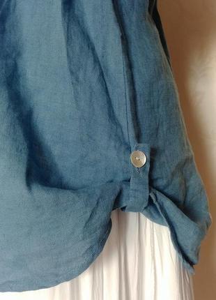 Италия льняная рубашка блуза лен бохо7 фото