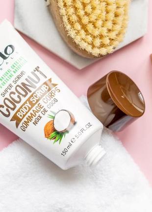 Акція! органічний кокосовий скраб для тіла заспокійливий inecto coconut англія для веганів4 фото