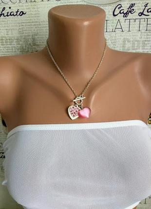 Красива підвіска сердечка з камінчиками