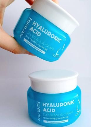 Крем на основе гиалуроновой кислоты farmstay hyaluronic acid super aqua cream2 фото