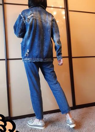 Джинсова куртка подовжена оверсайз its basic 1981 denim ❤ oversize😎5 фото