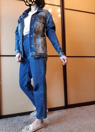 Джинсова куртка подовжена оверсайз its basic 1981 denim ❤ oversize😎3 фото