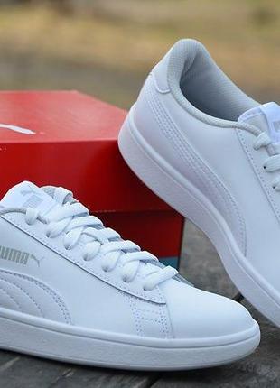 Оригинал puma идеальные базовые белые кожаные кеды puma сникерсы пума