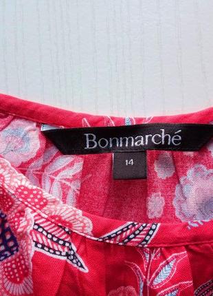 Красное платье сарафан bonmarche цветочный принт низ небольшой волан размер uk148 фото