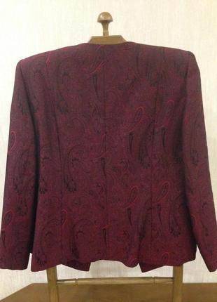 Пиджак collection на подкладе, бардово-красный , 52 размер3 фото