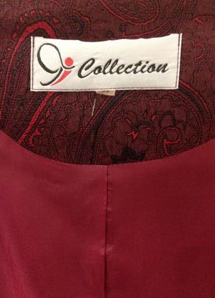 Пиджак collection на подкладе, бардово-красный , 52 размер4 фото