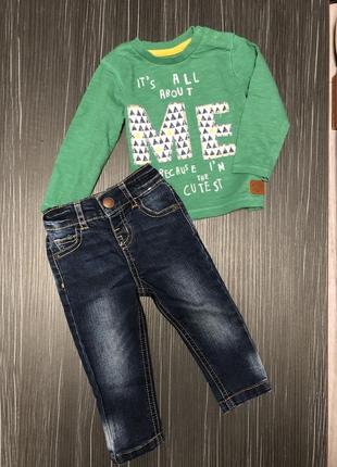Джинсы с кофтой 6-12 мес