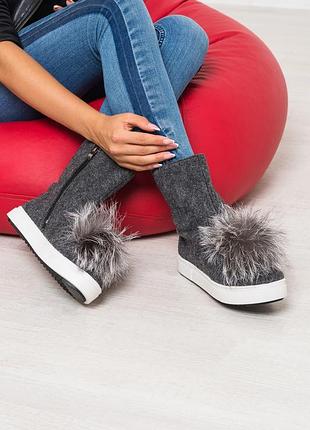 Сапоги из войлока валенки ботинки угги р36-41 чоботи з повсті валянки черевики уги угі