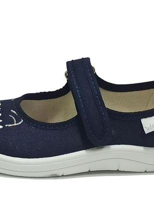 Текстильные тапочки waldi алина мяу синие капчики девочке дивчинки сменка р.30