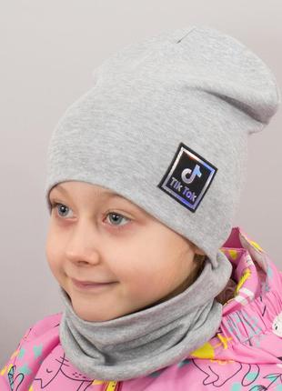 Детская шапка с хомутом "tiktok" (2 размера - до 5 лет; от 5 до 12 лет)2 фото