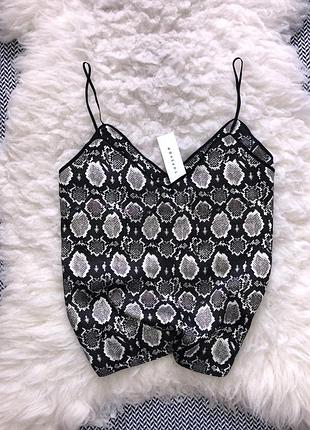 Майка атласная сатиновая бельевой питон змея анимал принт