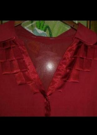 Красива шифонова червона блуза debenhams2 фото