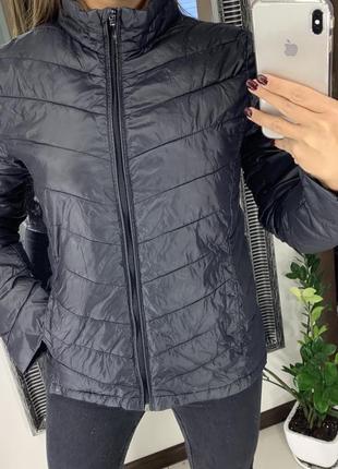 🧥чудесная чёрная лёгкая демисезонная куртка дутик/чёрный лёгкий стёганный пуховик🧥1 фото