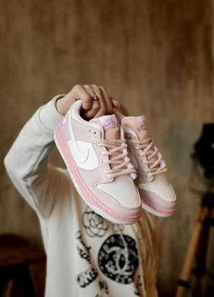 Кроссовки женские nike sb dunk low pro white pink