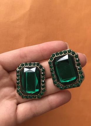 Сережки сережки кульчики смарагдові смарагдові