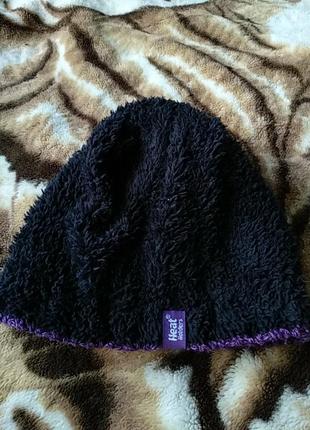 Зимняя термо шапка с мехом внутри heat holders.5 фото