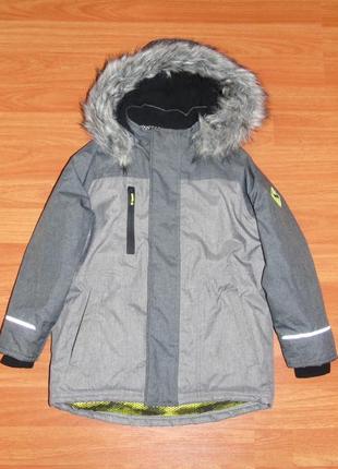 Стильная серая демисезонная куртка, термокуртка, 5-6 лет, 116, 122