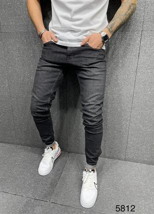 Джинсы мужские классические серые / джинси класичні штани варенки сірі2 фото
