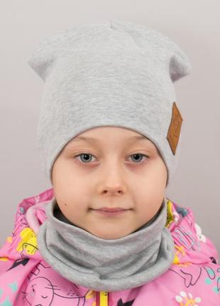 Детская шапка с хомутом "лапка" (2 размера - до 5 лет; от 5 до 12 лет)4 фото