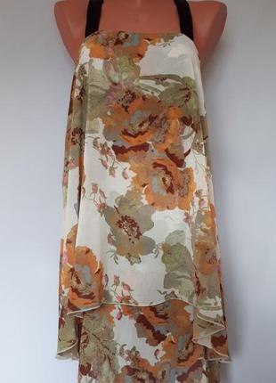 Короткое платье-сарафан двухслойное h&m (размер 36)3 фото