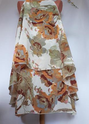 Короткое платье-сарафан двухслойное h&m (размер 36)8 фото