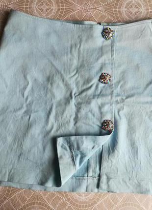 Нежно голубая юбка с бриллиантами от patrizia suzzi