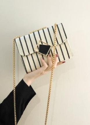 Красива сумка клатч в модну смужку